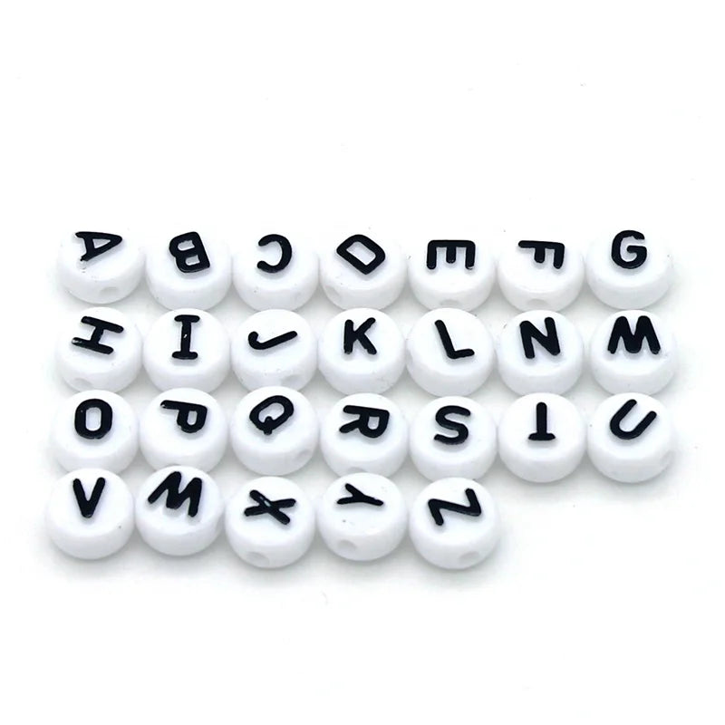 Custom Colorful 26 Alphabet Letter Beads Acrylic for DIY Bracelets Necklaces Jewelry Making