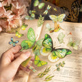 2 Pieces/Pack Pet Stickers Butterfly Courtyard Series Artistic Vintage Journal Material Decoration Stickers 8Models