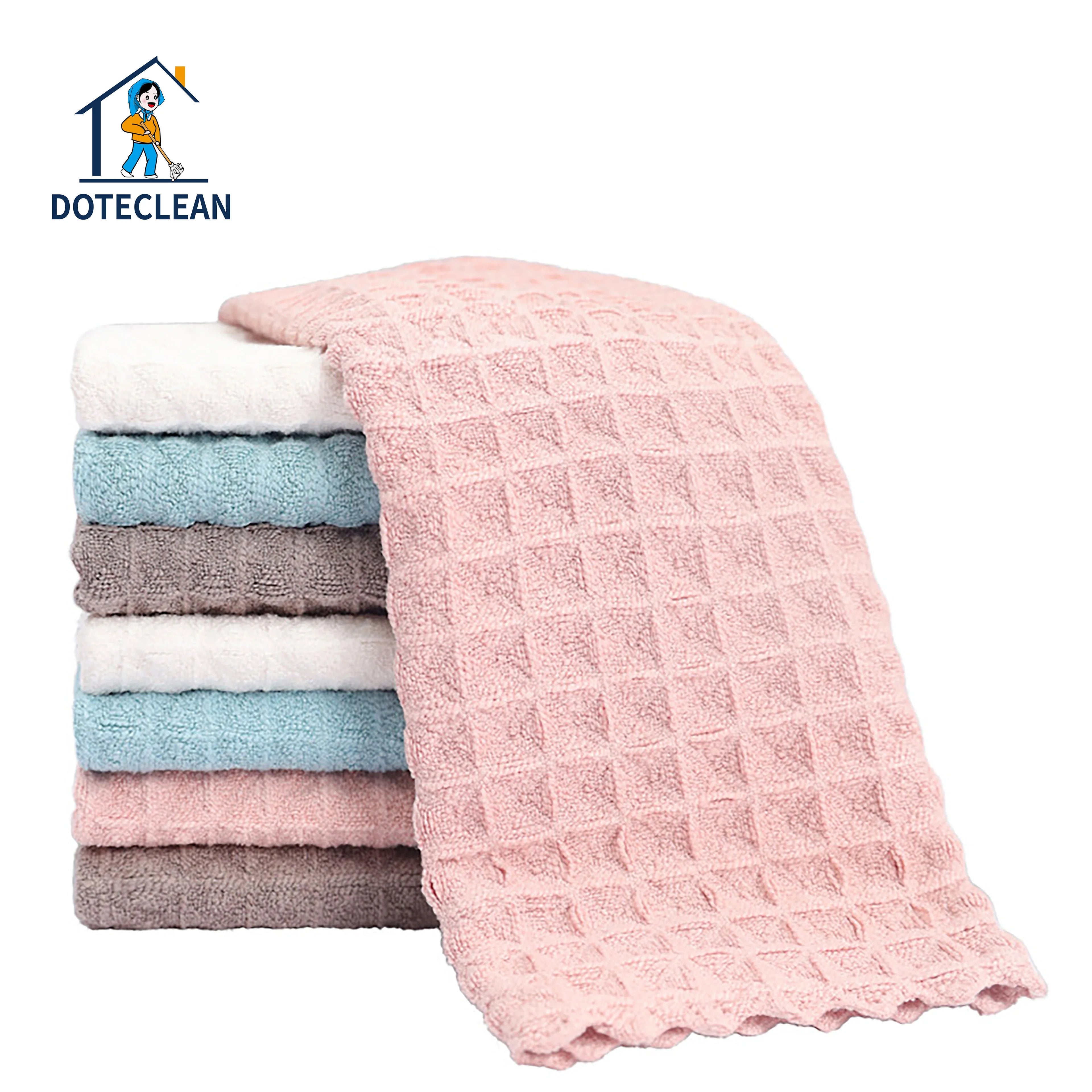 30*30cm Lockstitch Border Microfiber Kitchen Cleaning Cloth Microfiber Fabrics for Screen and Cooling Usage