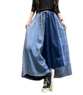 Wholesale 2026 Denim Wide Leg Pants Spring New Fashion Personality Color Block Worn Large Size Culottes Cropped Pants Women