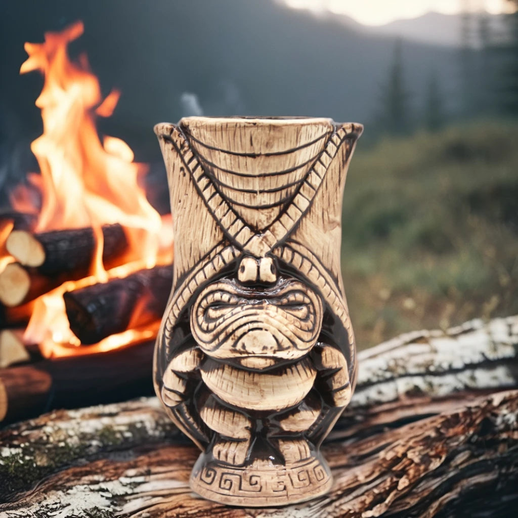 Best Selling New Style Exquisite Wholesale Ceramic Tiki Mugs Party Use Customized Color Gift Box Dishwasher & Microwave Safe
