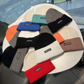 Unisex Winter Hats Good Quality 3D Embroidery Solid Color Two Tone Beanie Warmly Knitted Customized Blank Cuff for Adults