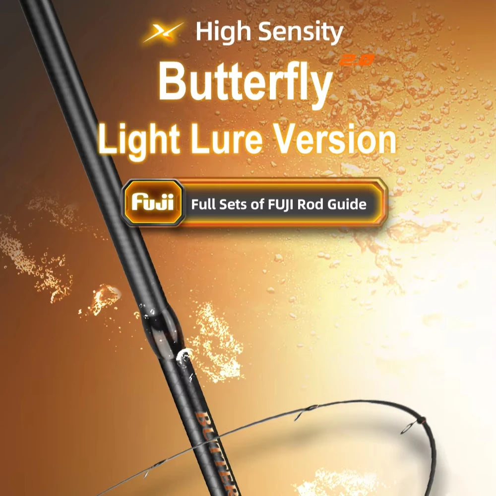 HISTAR Butterfly Korea 1.35to1.83m Fast Action Long Cast 1Sec Handle Crossline Carbon Tape Ultra Light Spin River Lake Stream