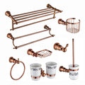 Polished Smooth Rose Gold Accessory 304 Stainless Steel 8-Piece Bathroom Sanitary Ware and Accessories Set