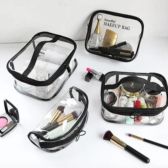 Waterproof Transparent PVC Bath Cosmetic Bag Women Make up Case Travel Zipper Makeup Beauty Wash Organizer Toiletry Storage Kit