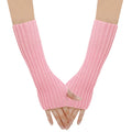 Men Women Mid-length False Sleeves Knitted Warm Half-finger Gloves Unisex Arm Sleeve Fingerless Mittens