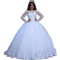 New Fashion Vestido De Noiva Bridal Tulle Mariage Simple Long Sleeve Lace Wedding Dress