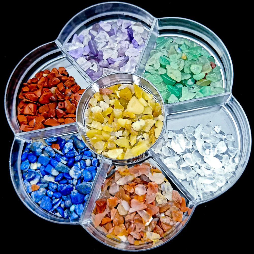 Diy Natural Crystal Seven Chakra Energy Stone Set Round Crushed Stone Energy Healing Stone