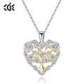 CDE YN1108 Trendy Jewelry 925 Sterling Silver Life of Tree Necklace Heart-Shaped Necklace Zircon Plata De Collar Heart Necklace