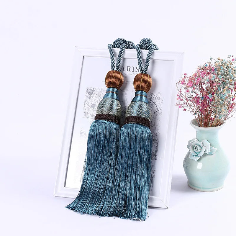 Wholesale Gold Wire Tennis Curtain Hanging Ball Tassel Curtain Binding Tie Rope Decorative for Drapes and Home