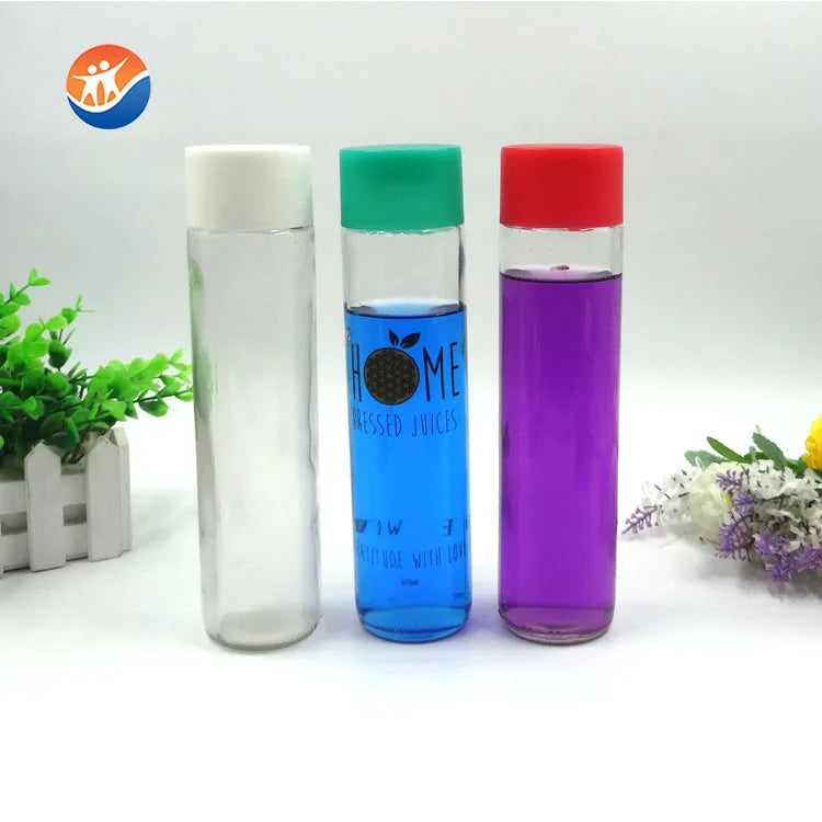 250ml 300ml 350ml 400ml 500ml Custom logo Printing Voss Water Glass Bottle Wholesale with Silicone Sleeves Bpa Free