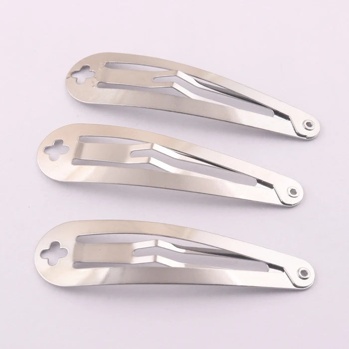6cm Blank Metal Girls Hair Grips Snap Hair Clips