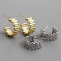 Ins Fashion 925 Silver Plain Simple Irregular Line Shape Earring Jewelry 18K Gold Plated Sterling Silver Stud Earrings for Women