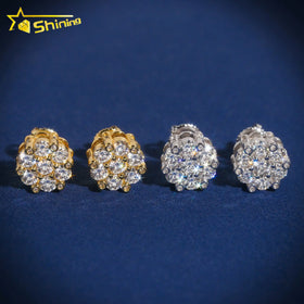 Dropshipping Fine Jewelry Stud Earring Designs 10K Solid Gold HPHT /Moissanite Lab Diamond Stud Earring