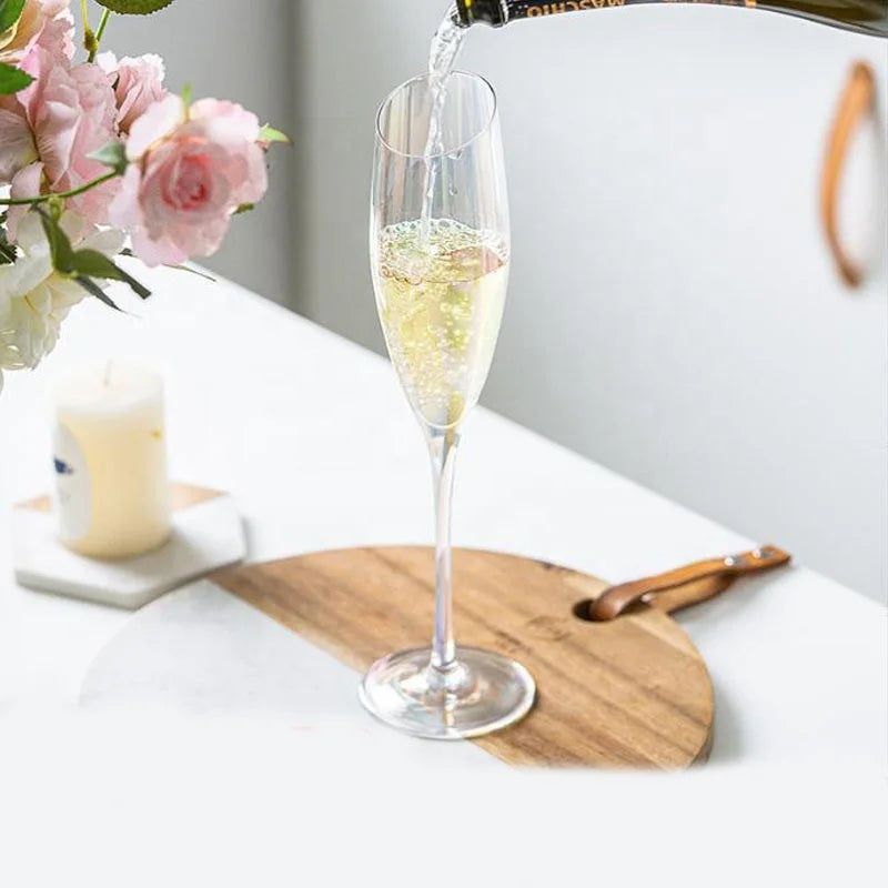 Gift Creative Crystal Glass Electro Plating Gilt Dazzling Diagonal Custom Couple champagne Glass Inclined champagne Flute