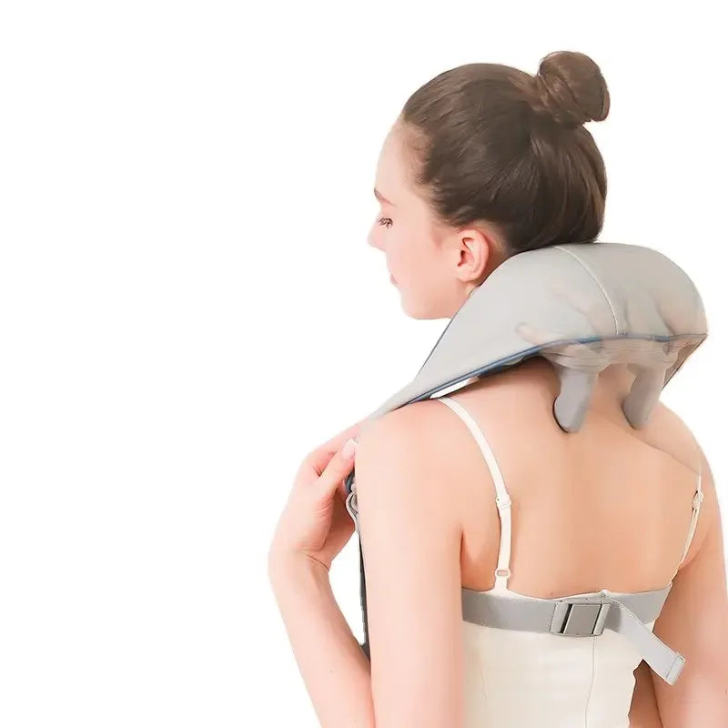 Electric Neck Shoulder Massager Infrared With Strap 6D Heating Shiatsu Kneading Neck Massager Cordless