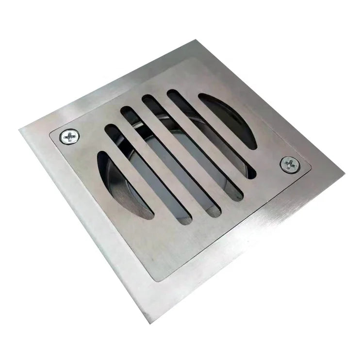 304 Stainless Steel Square Center Screw Floor Drain: Antiodor Trap Cover for Indoor & Outdoor Use