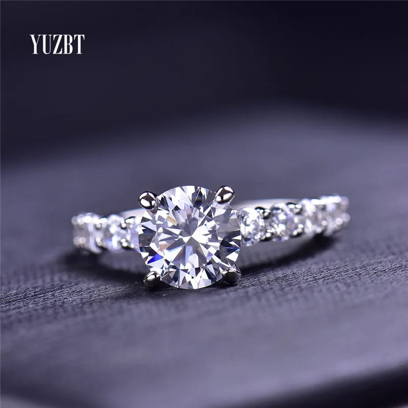 Silver 925 Original Brilliant Cut 2 Carat Diamond Test Past D Color Moissanite Full Stones Arm Ring for Wedding Fine Jewelry