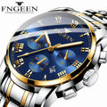FNGEEN Watch Male 4006 Classics Stainless Steel Strap Quartz Watches Business Casual Mens Wristwatch Clock Montre Homme Reloj