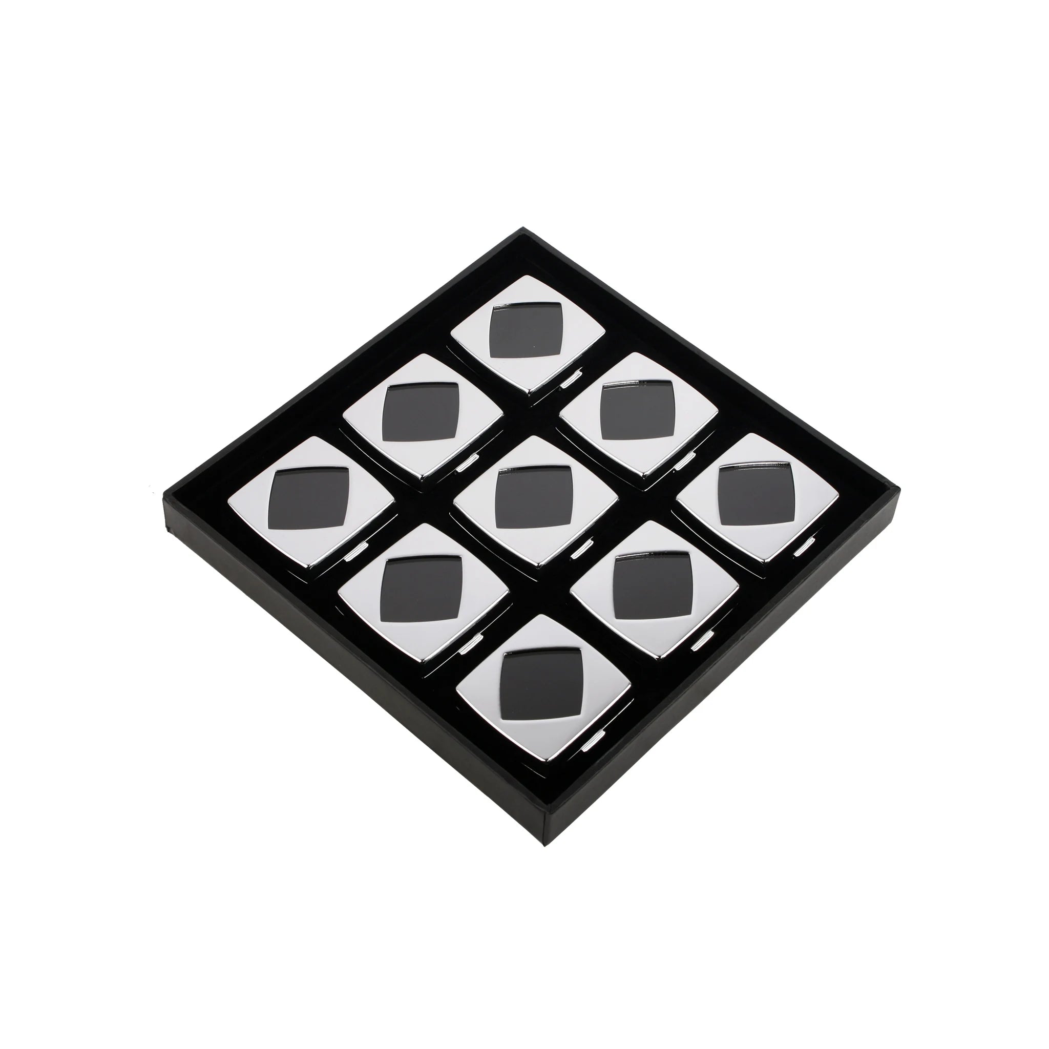 Black Luxury Showcase Custom Jewelry Box Packaging Metal Square Jewelry Gem Display Tray Set Gemstone Box Set
