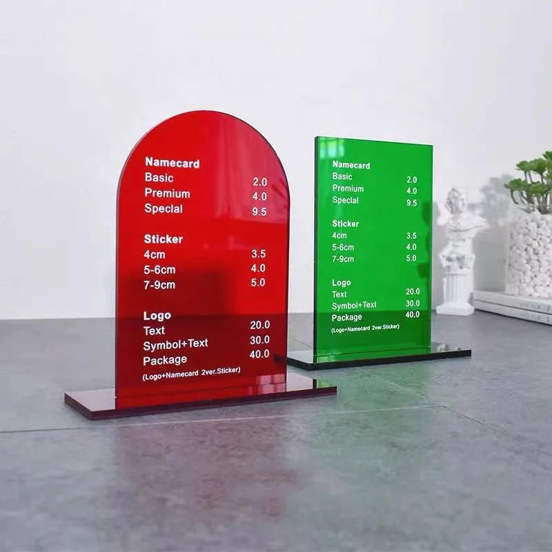 Modern Eco-Friendly Foldable 8.5x11 Inch Menu Sign Holder Clear Transparent Acrylic Display Block