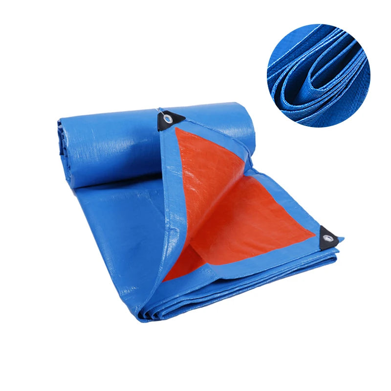 Heavy Duty PE Tarpaulin Roll Blue Orange Waterproof Cloth Sunscreen Truck Tent Canvas Tarps Coated Pattern PE Tarpaulin Sheet