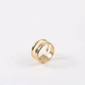 Tarnish Free High End 18K Gold Plated Three Layer Arc Statement Rings for Women Stainless Steel Jewelry