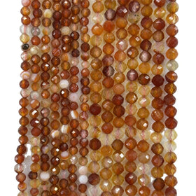 Natural Carnelian Faceted Beads 2mm 3mm 4mm Carnelian Faced Bead Necklace Jewelry Making Crystal Beads for Jewelry Making