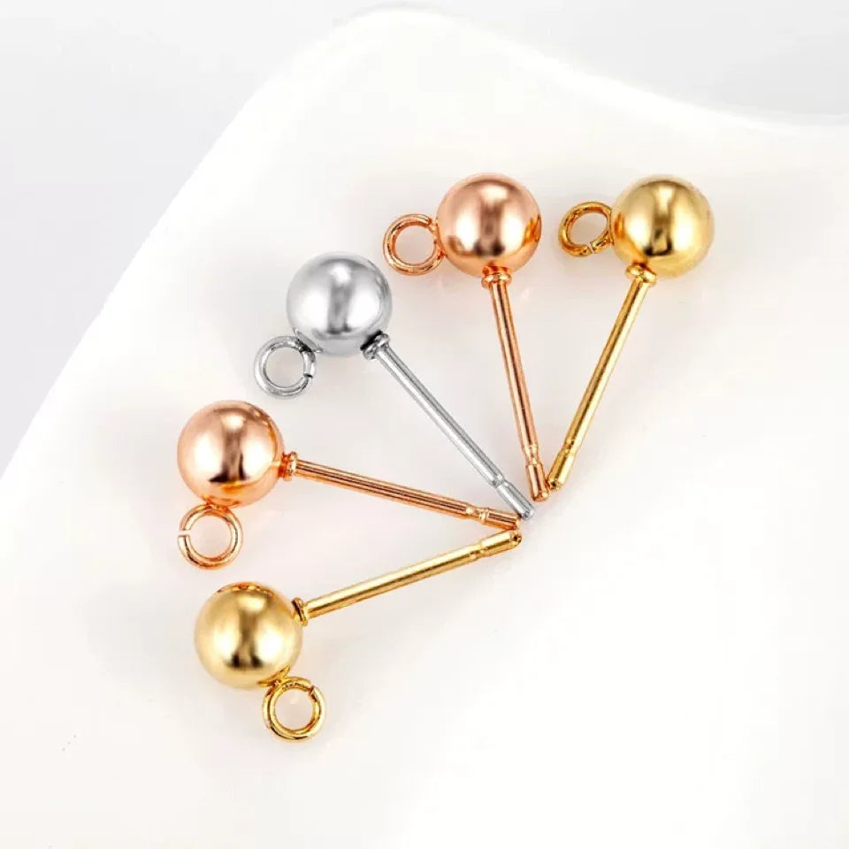 316L Stainless Steel Stud Earring Jewelry Findings Stud Earring HookDIY Earrings AccessoriesIp 18k Gold Plating