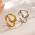 Fashion Jewelry Rings 18K Gold-plated Stainless Steel Hollow Rings for Jewelry Women YRS669
