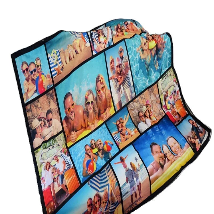 Custom Photo 100% Polyester Fleece Throw Blanket Dropshipping Cozy Manta for Winter