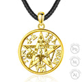 Tetragrammaton Pentagram Pendant Necklace Hollow Out Design 925 Sterling Silver 18K Gold Plated Men New Arrival Fine Jewelry