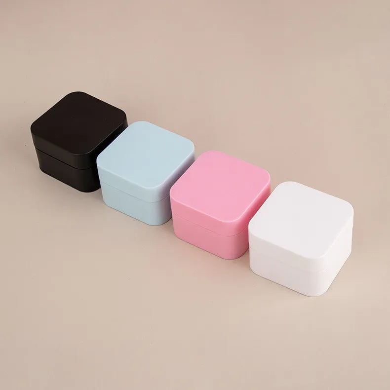 In Stock Black Square Cream Container 15ml 30ml 50ml White Pink Plastic Cosmetic Jar