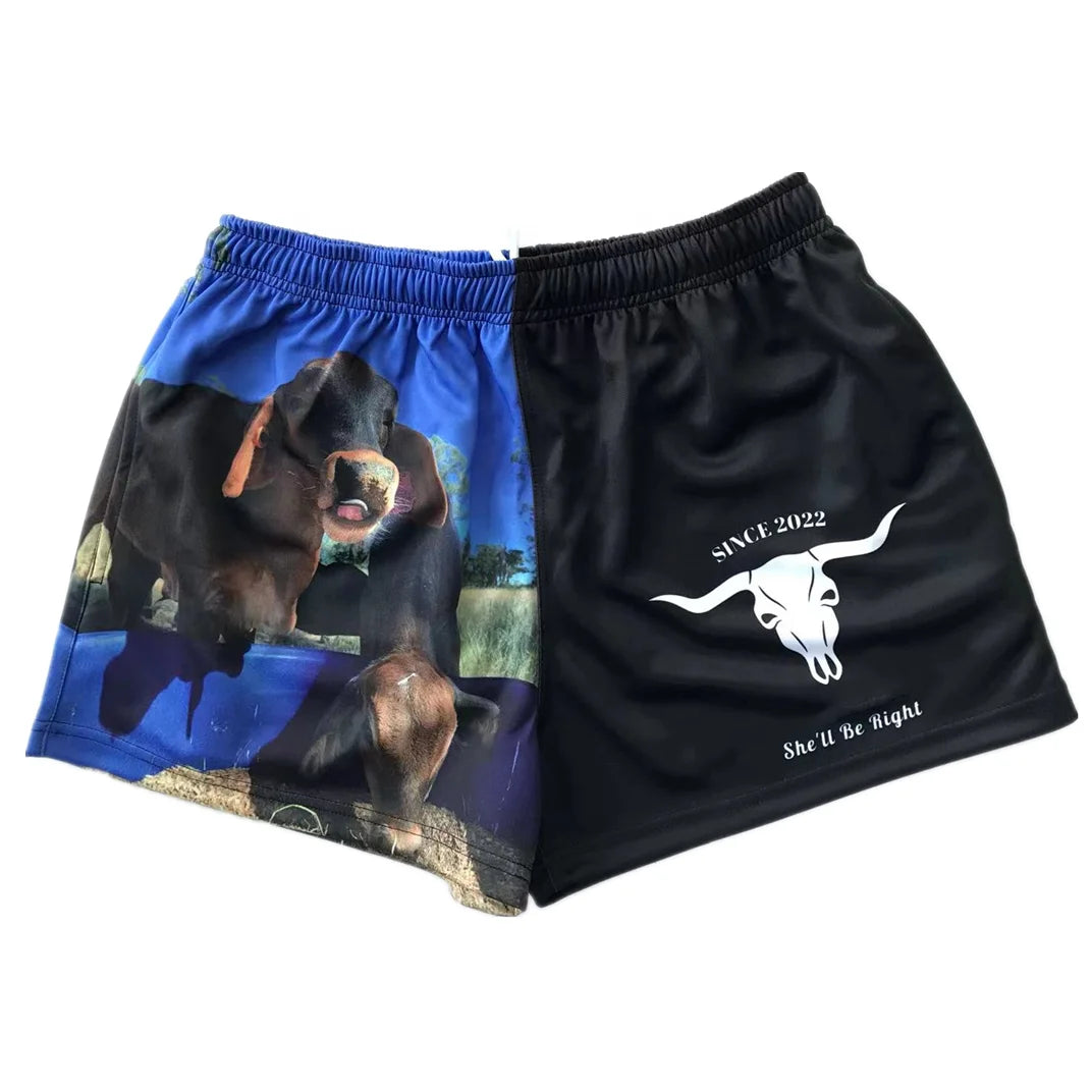 Low MOQ Customized Sublimation Breathable Two Tone Footy Rugby Shorts with Drawstring Closure Zips Pockets Tag 100% Polyester