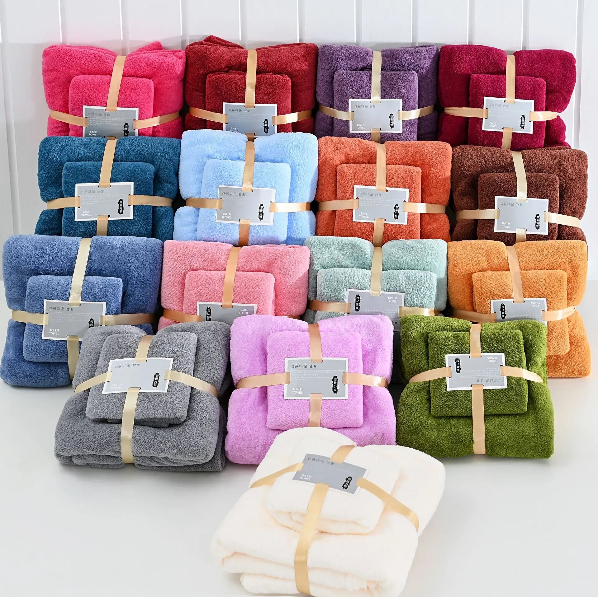 Custom Logo Quick-Drying Coral Velvet Bath Towel Set Microfiber Hand Towel for Adults Kids Plain Roll Pattern Bathroom Hotel Use
