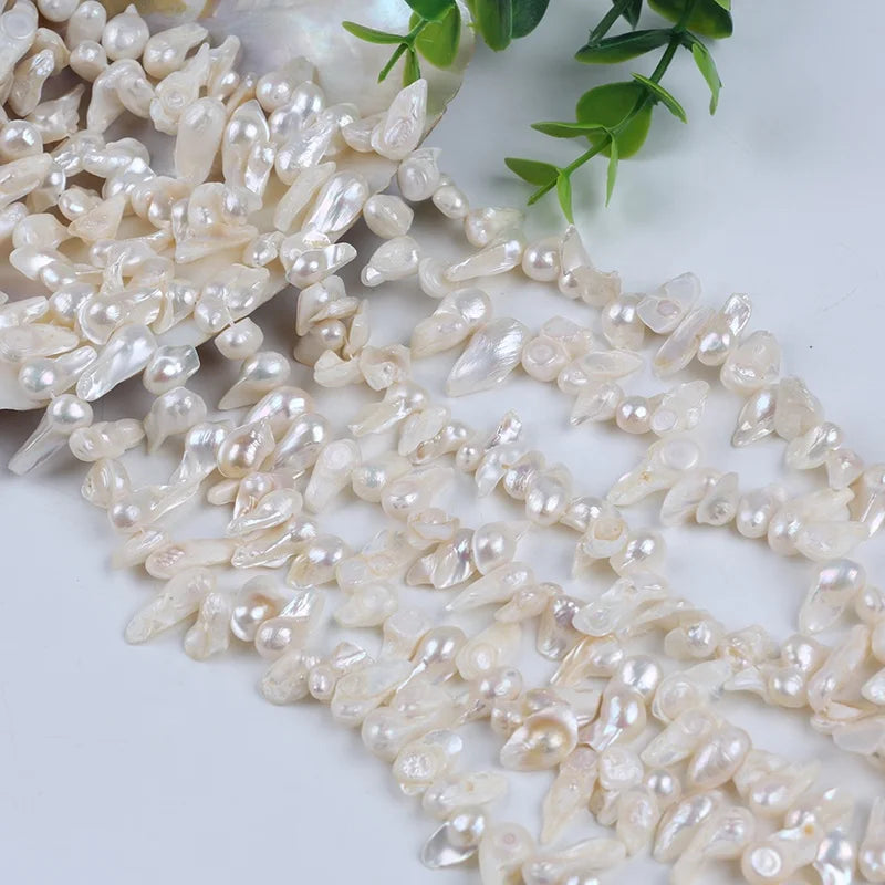 7-10mm Freshwater Irregular Shape Baroque Pearls Beads Strand Diy Jewelry Making for Women