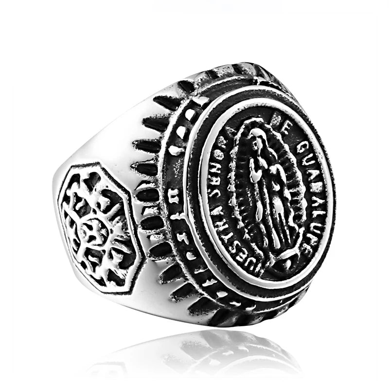 SS8-281R Steel Soldier Amiable Blessed Virgin Mary Ring Judaism and Christianity Religion Lucky Jewelry Drop Ship