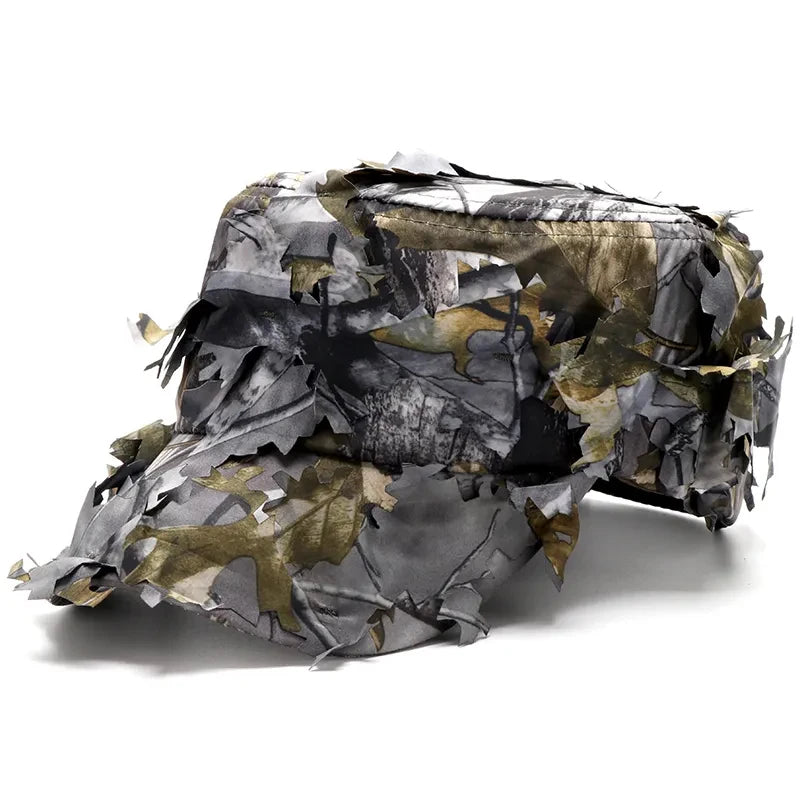 High Quality Cheap 3D Quick Dry Camouflage Bionic Leaf Hunting Jungle Woodland Camo Sport Cap Hat