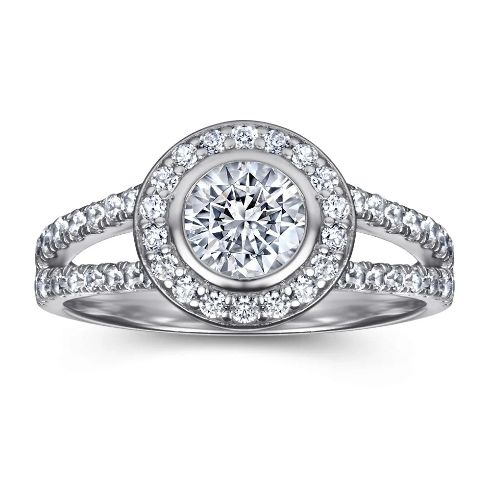 OAHLAN 0.6ct 925 Sterling Silver Round Cubic Zircon Women Engagement Ring Jewelry Wholesale