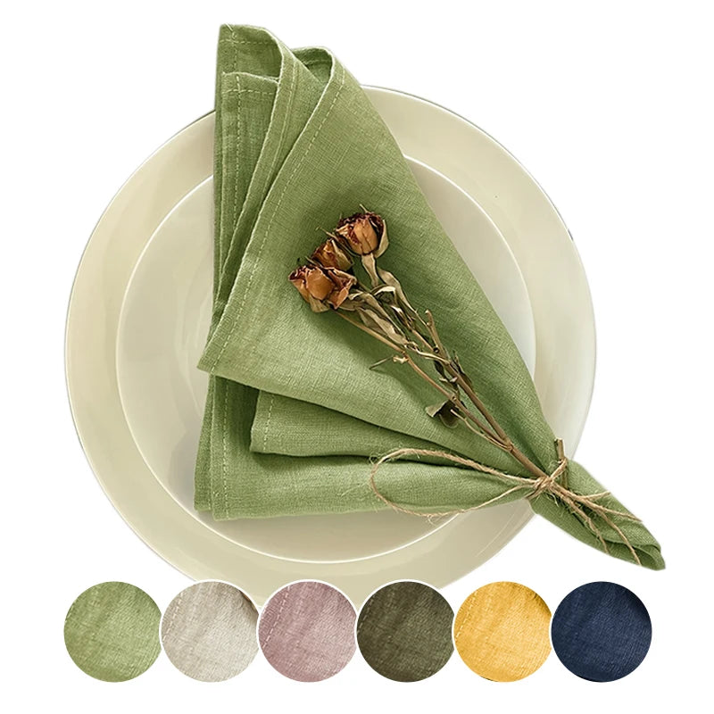 Modern 16*16 Inch Square Cloth Napkins Breathable Reusable for Weddings Parties Restaurants Food Decoration Solid Color Simple