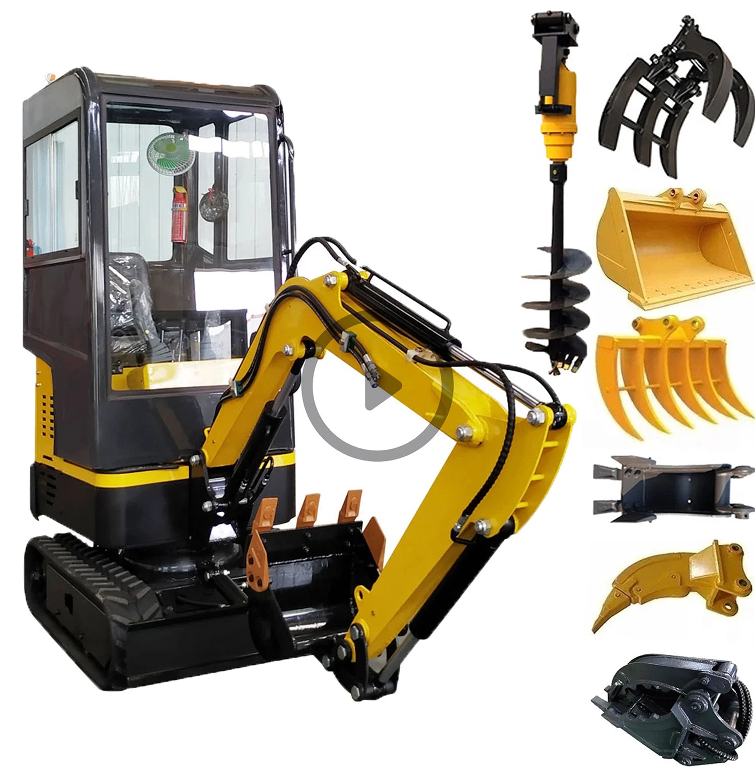 Heavy Construction Digging Machine Cheap Price Mini Excavator 1Ton With Closed Cabin