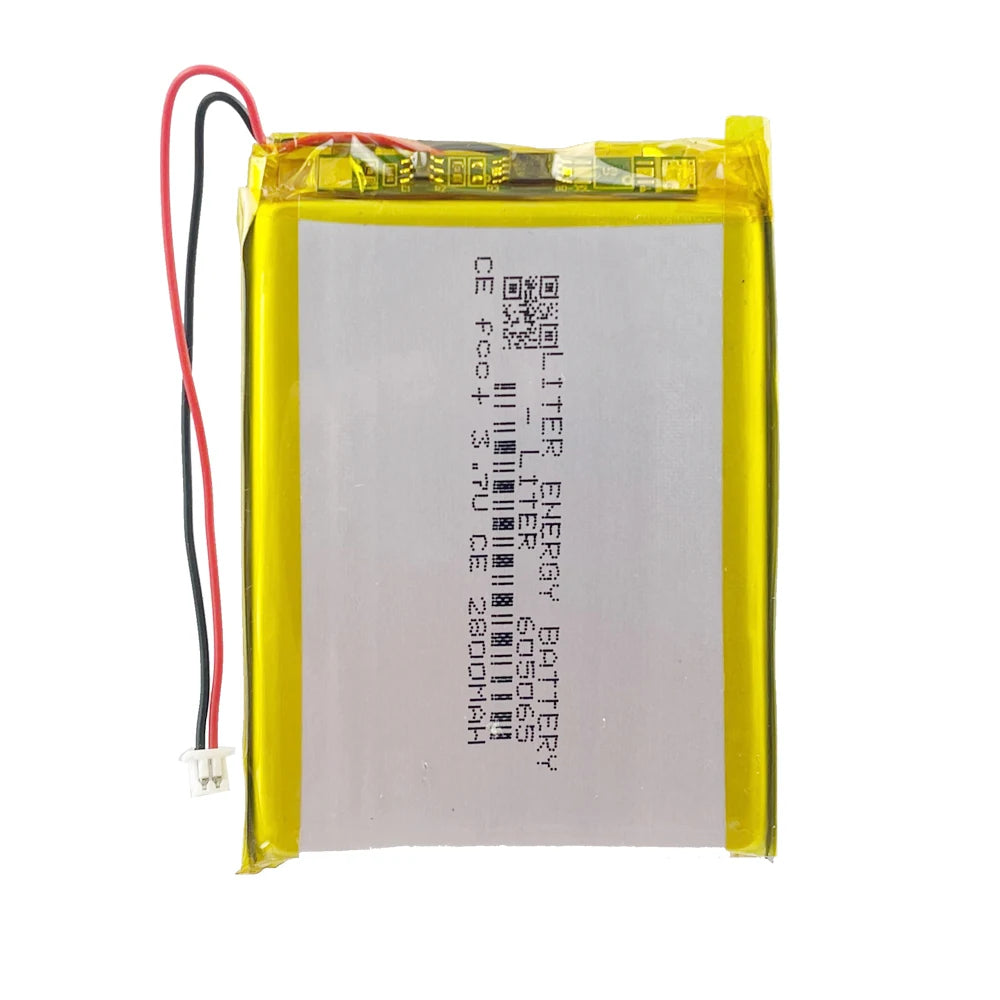605065 3.7v 2800mah Lithium Polymer Battery Ce Li-polymer With 2pin JST1.25mm Connector