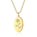 Wholesale 18K Gold Plated Stainless Steel Rose Flower Pendant Necklace - Minimalist Fashion Jewelry for Women