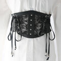 Lace Wide Elastic Stretch Belt Lace-up Cinch Elasticity Waist Belt Retro Costume Accessories Belt