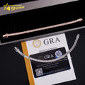 New Trendy Design Fine Jewelry Women Bracelet 925 Sterling Silver Bezel Emerald Cut Moissanite Tennis Chain Bracelet