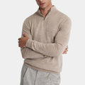 Custom Knit Spring Autumn Winter Merino Wool Anti-Wrinkle Funnel Neck Jumper Old Money Style for Knit Pullover Shirt Men