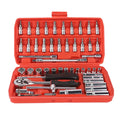 53pcs Professional Hand Mechanic Socket Wrench Tool Set Manual Ratchet Wrench Home Repair Tool Kits for Motorcycles and Bicycles