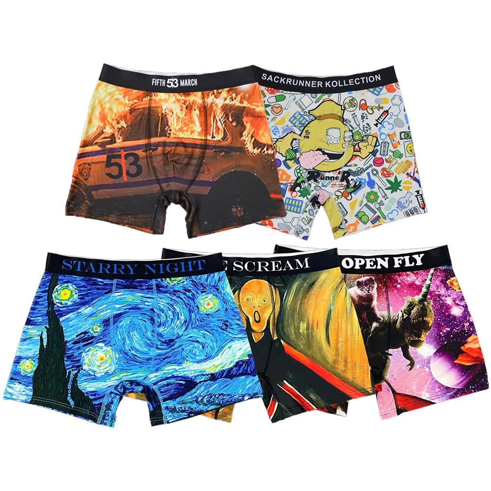 High Quality Private Label Custom Print Boxer Men's Boxer Briefs Shorts Underwear for Men