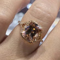 Huitan OEM Factory Romantic Rose Gold Plated Crystal Rings for Women Wedding Simple Elegant Fashion Cubic Zirconia Jewelry Rings