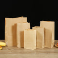 Cheap Bakery Bread Packing Bag with LOGO Food Grade Biodegradable Kraft Paper Bags for Pizza Milk Sushi Vegetable Fruit Storage